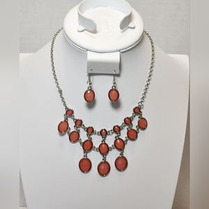 Paparazzi Silvertone Statement Necklace and Earring Set NWT